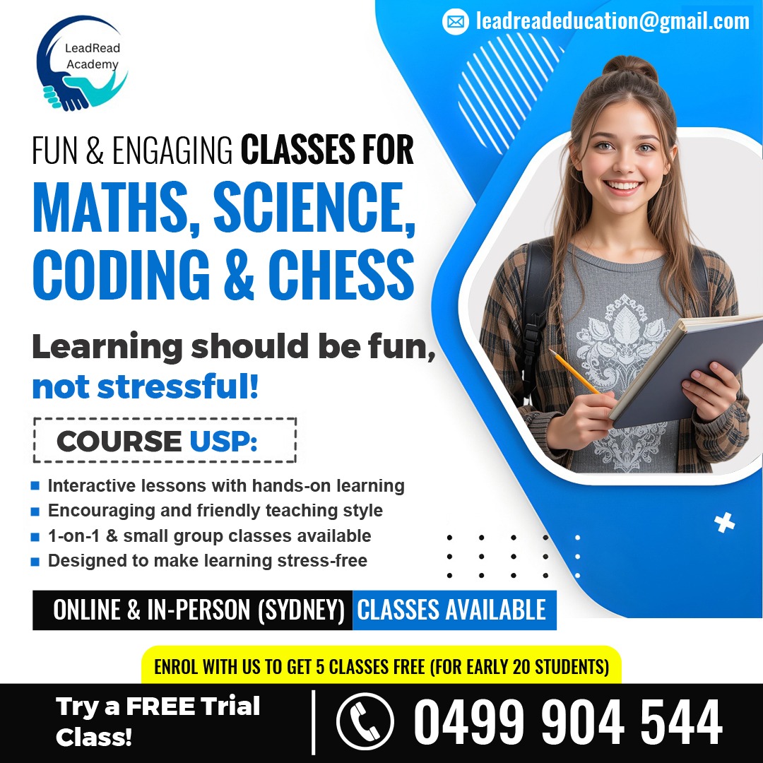 Maths, Science, coaching and chess classes in Rhodes, Sydney